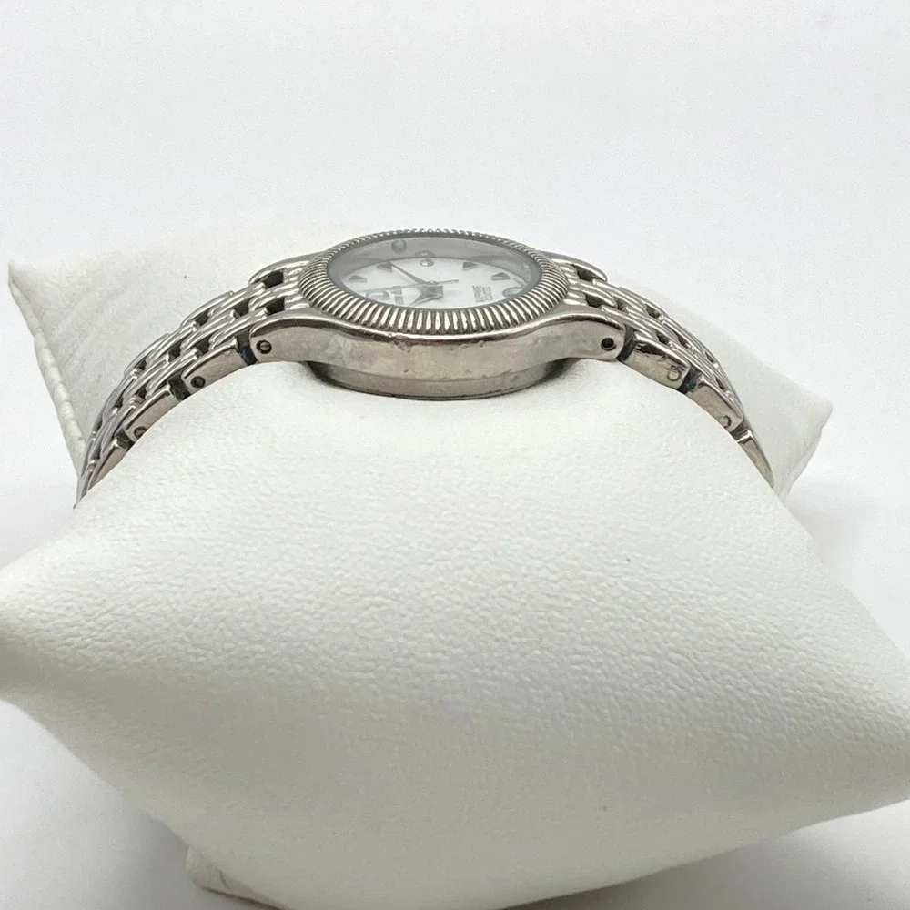 Aren Dino Women's Watch 25mm Silver Tone Swiss Date New Battery SMALL 5.75
